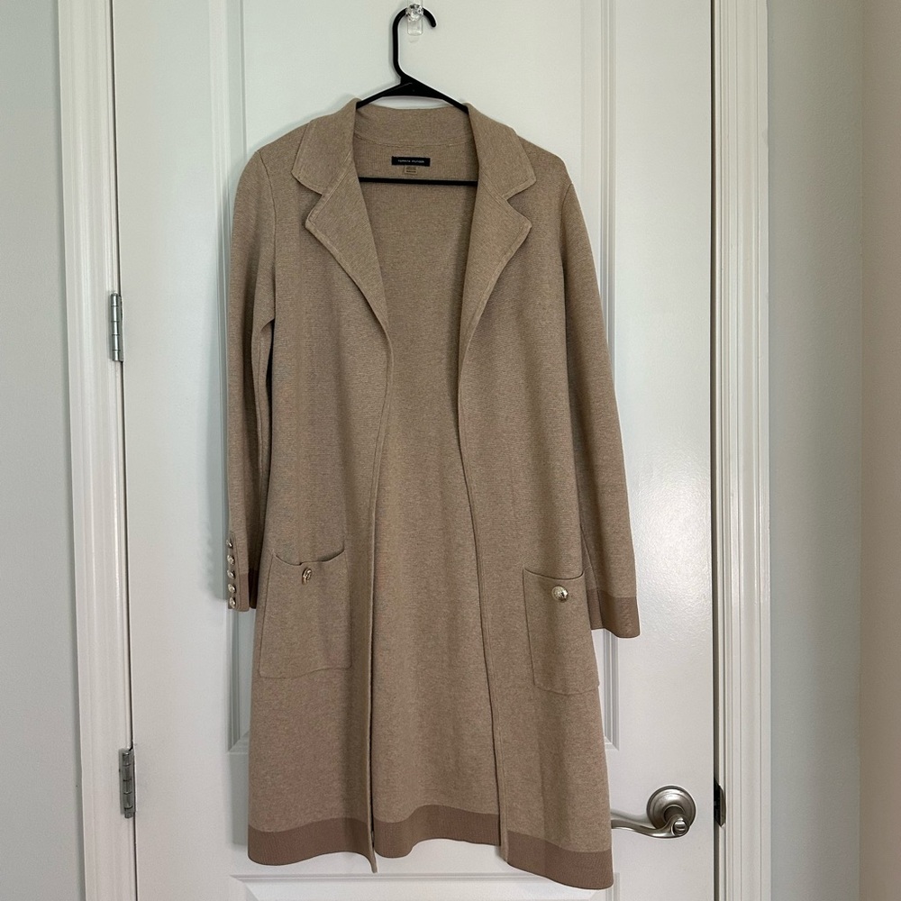 Tan Longline Tommy Hilfiger Cardigan with Pockets